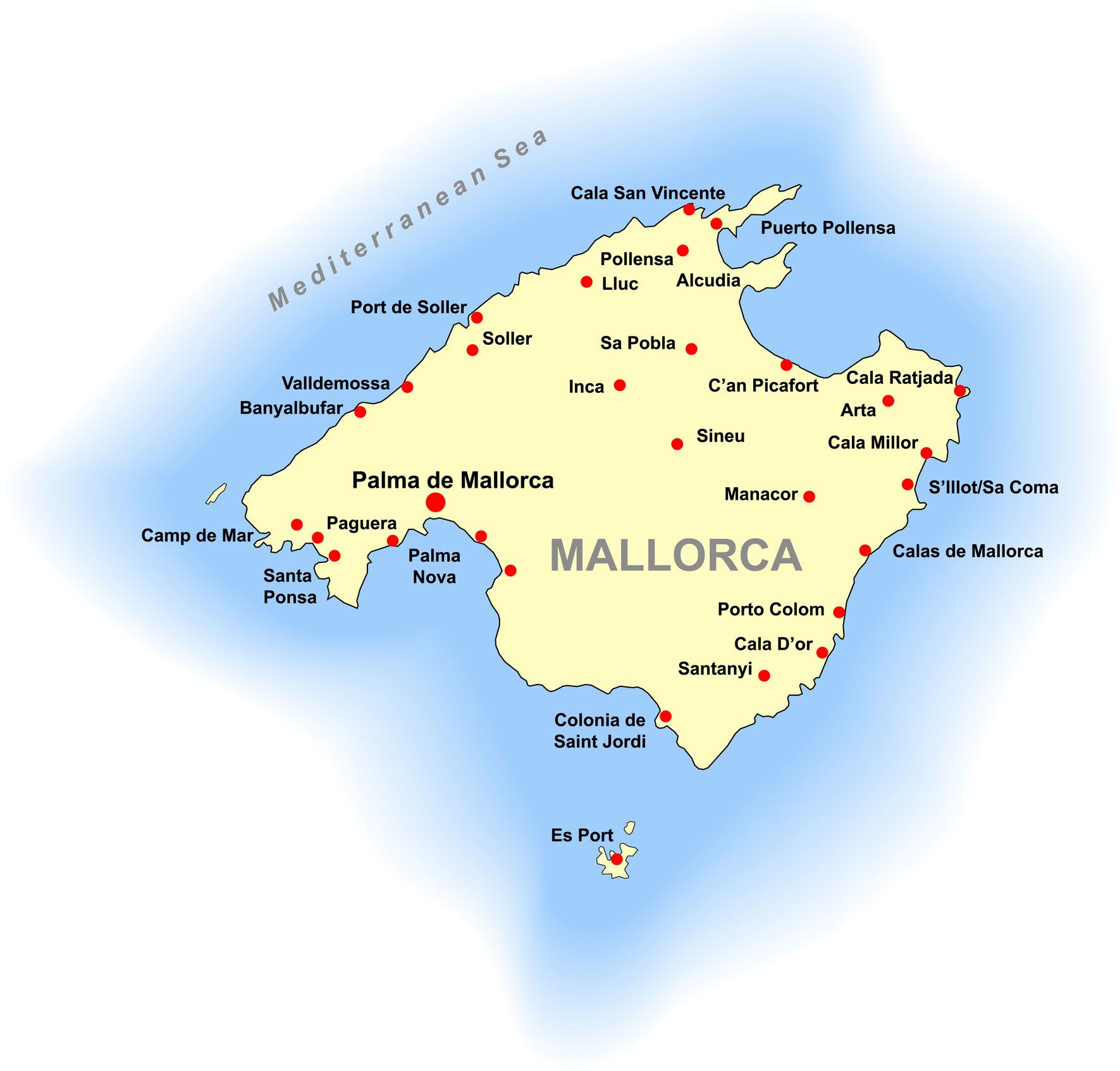 Map of Mallorca